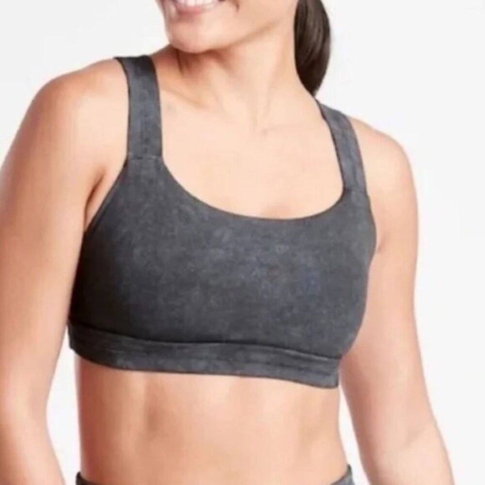 Athleta Shakti Garment Wash Sports Bra Size Small Black